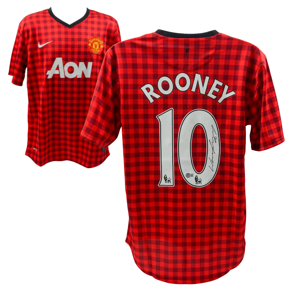 Wayne Rooney Signed Manchester United Home Soccer Jersey #10 with Beck
