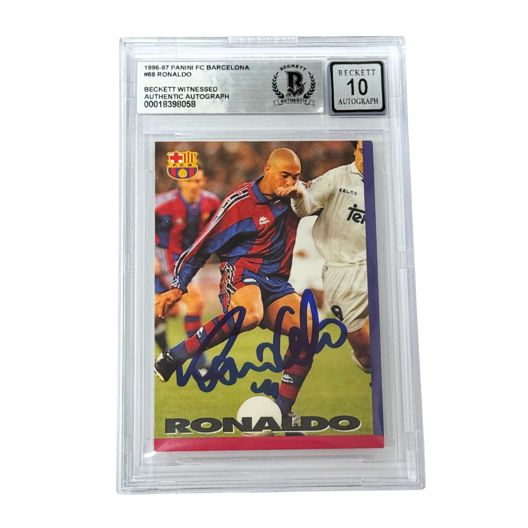 Ronaldo Nazario Signed 1996 97 Panini FC Barcelona 68 Beckett Witne ronaldo-nazario-signed-1996-97-panini-fc-barcelona-68-beckett-witne