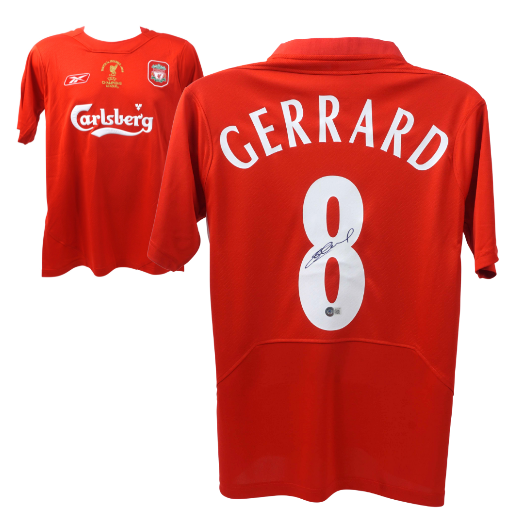Steven Gerrard Signed Liverpool FC Home Soccer Jersey #8 Steven Gerrard Signed Liverpool FC Home Soccer Jersey #8