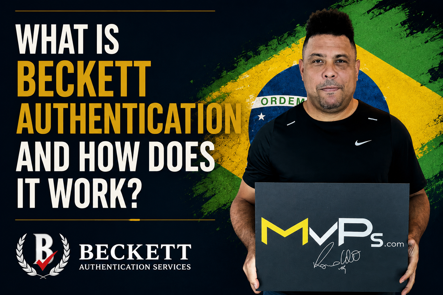 Beckett Authentication Services hologram sticker and QR code on a signed sports memorabilia item