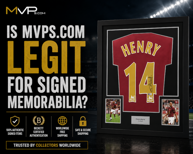 Authenticated signed sports memorabilia from MVPs with Beckett certificate of authenticity and verifiable COA serial number