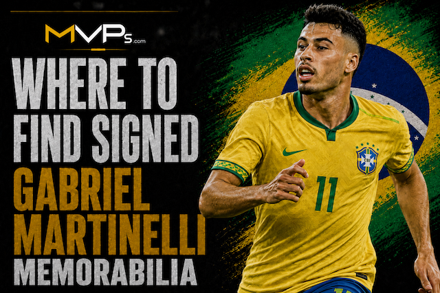 Signed Gabriel Martinelli Arsenal jersey with Beckett certificate of authenticity from the new MVPs collection