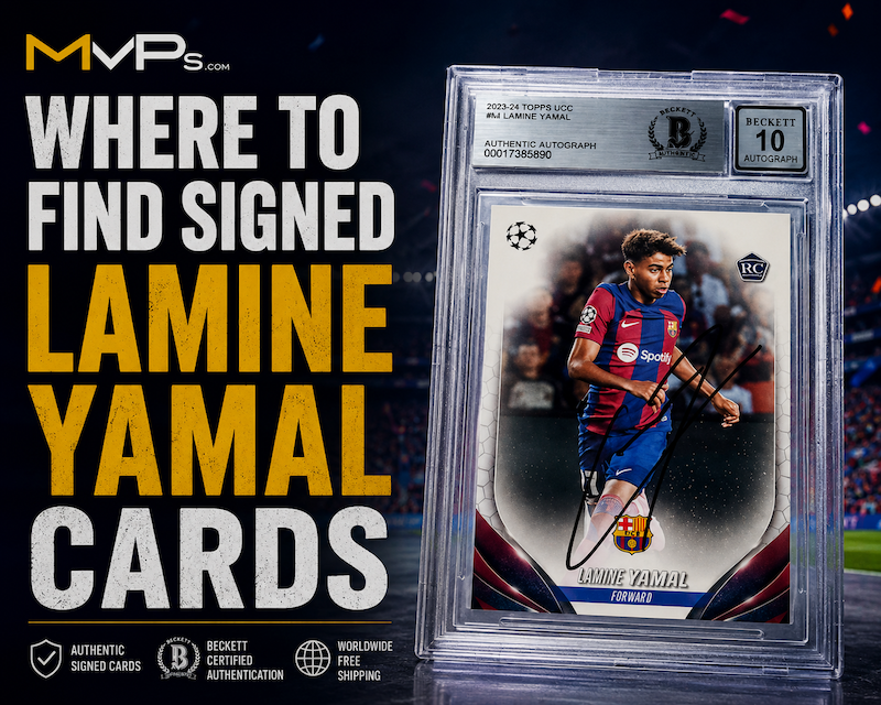 Signed Lamine Yamal card with Beckett certificate of authenticity from MVPs’s authenticated collection