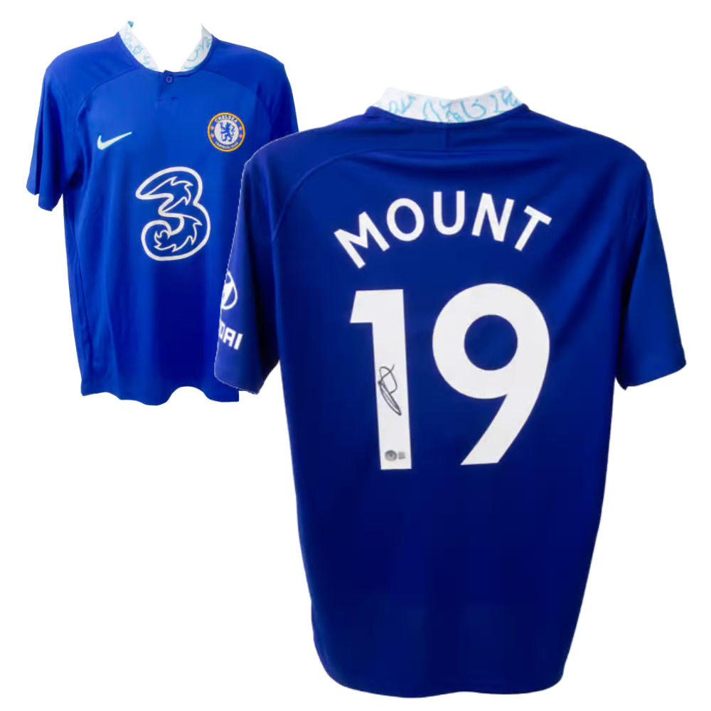 Mason Mount Signed Chelsea FC Home Soccer Jersey #19 with Beckett COA