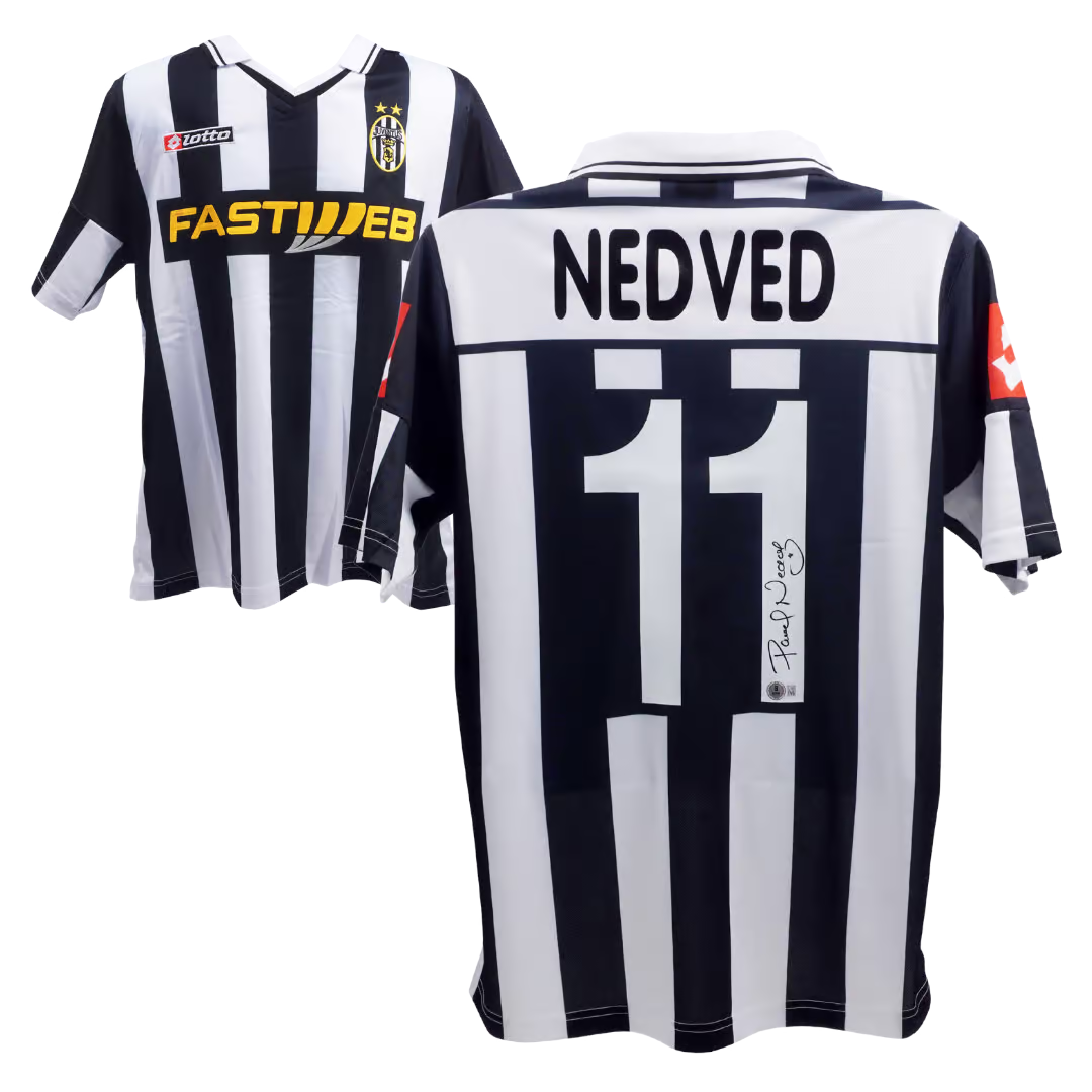 Pavel Nedved Signed Juventus FC Soccer Jersey #11 with Beckett Witness