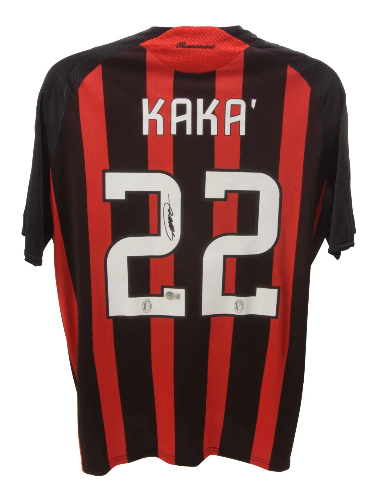 Ricardo Kaka Signed AC Milan Home Soccer Jersey #22 with Beckett Witness