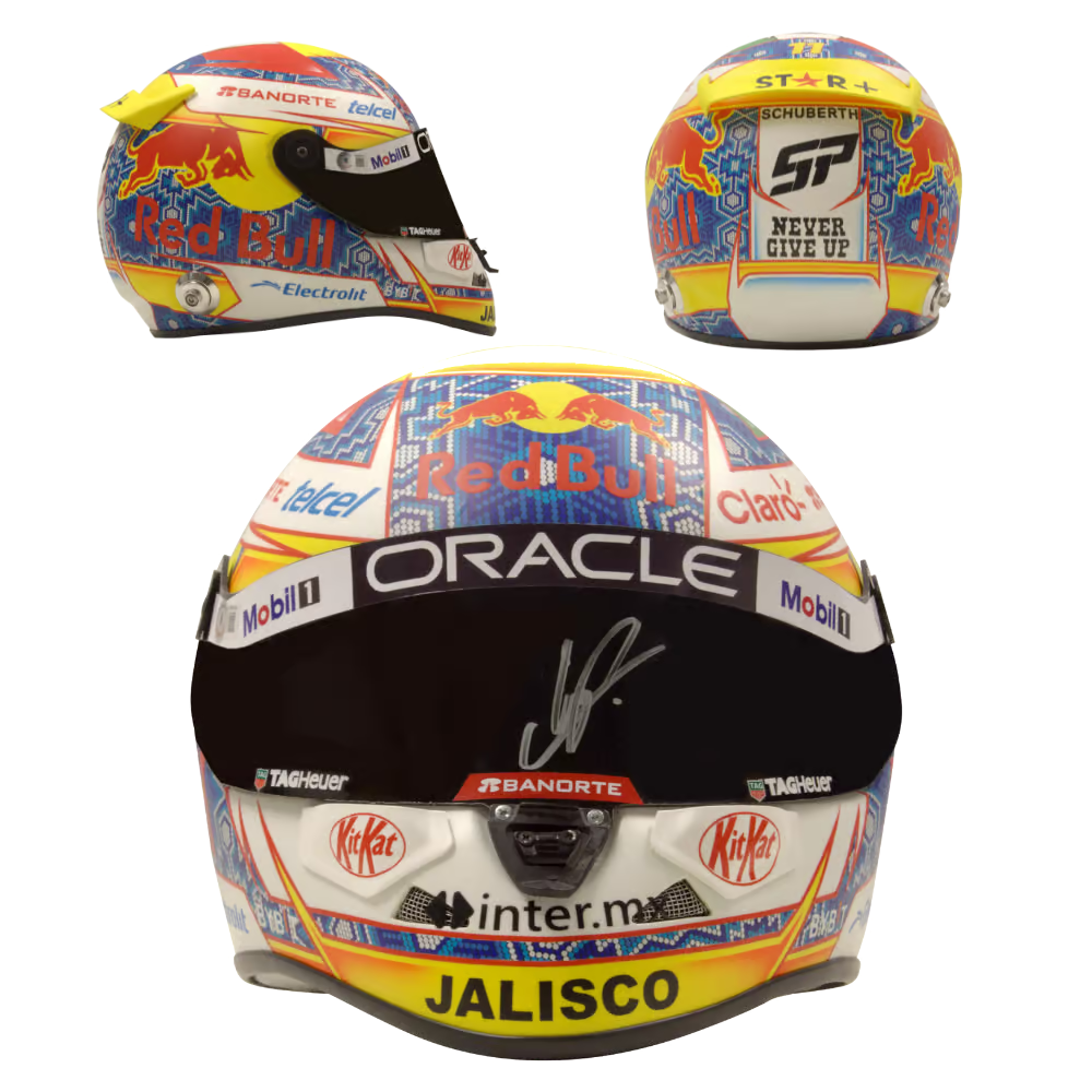 Sergio Perez Signed 2024 F1 RedBull Helmet Full Size Replica with Beckett COA