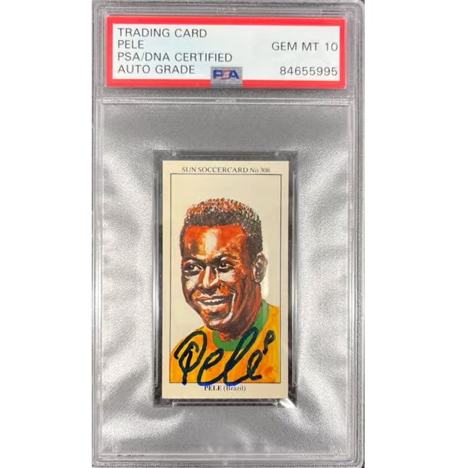 Pele Signed 1979 The Sun All Time Greats #308 – PSA 10 Autograph