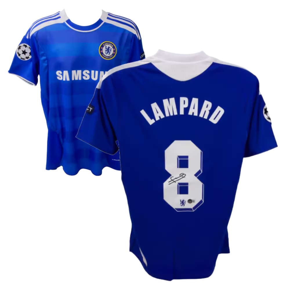 Frank Lampard Signed Chelsea Champions League Soccer Jersey #8 with Beckett COA