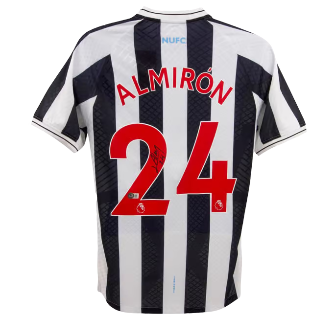 Miguel Almiron Signed Newcastle United Home Soccer Jersey #24 with Beckett COA