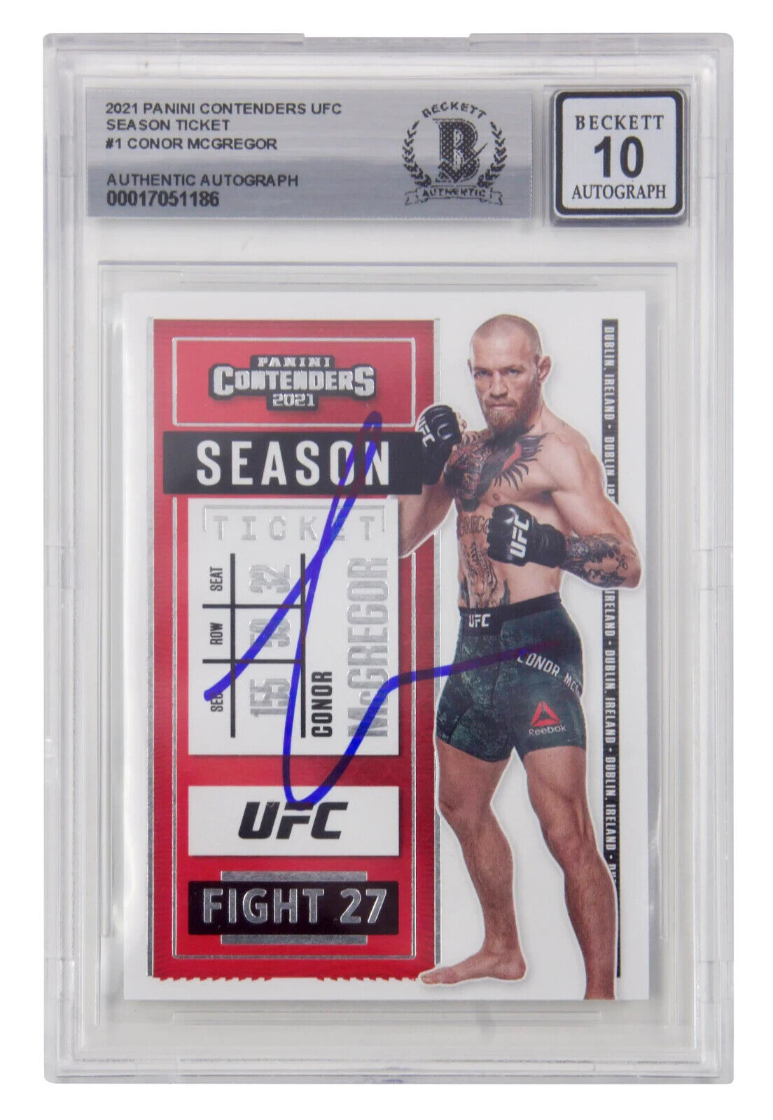 Conor McGregor Signed 2021 Panini Chronicle UFC Season Ticket – BGS 10 Autograph