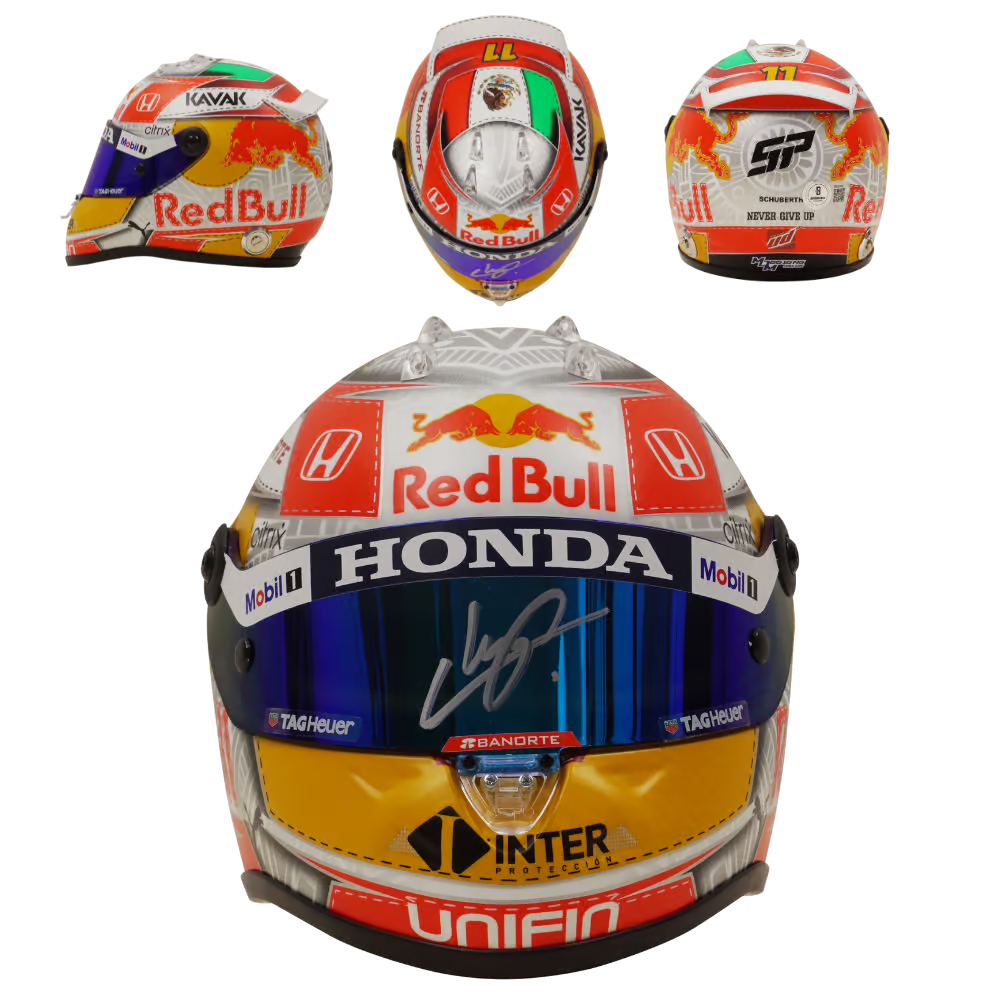 Sergio Perez Signed 2021 Austria F1 RedBull Helmet 1:2 Scale with Beckett COA