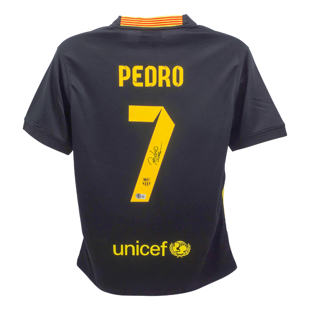 Pedro Signed FC Barcelona Away Soccer Jersey #7 with Beckett COA