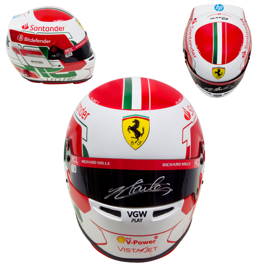 Charles Leclerc Signed Formula 1 Ferrari Helmet Full Size with Beckett COA