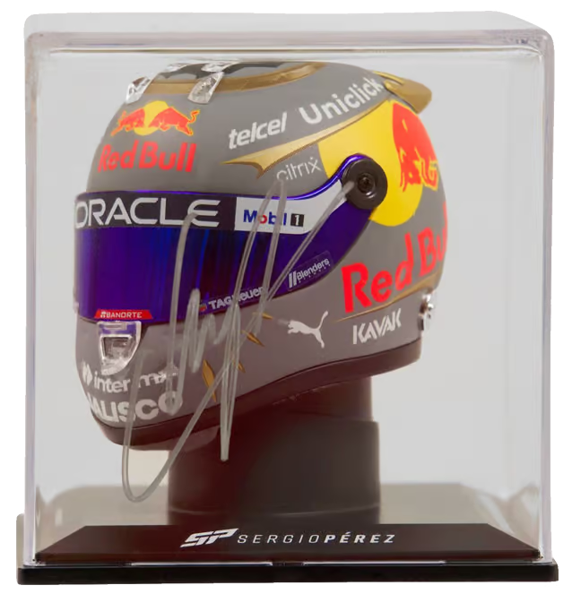 Sergio Perez Signed Formula 1 Redbull Racing Helmet 1:4 Scale with Beckett COA