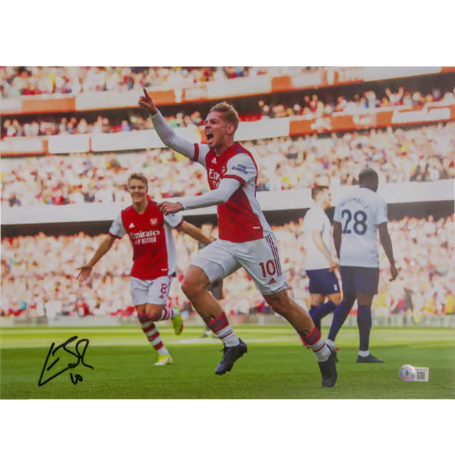 Emile Smith Rowe Signed Arsenal FC Soccer Print Size 12″ x 16″ with Beckett COA