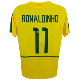 Ronaldinho Signed Brazil FC Home Soccer Jersey #11 with Beckett COA