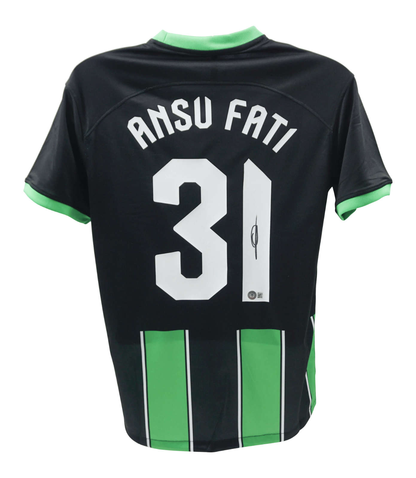 Ansu Fati Signed Brighton & Hove Albion Away Soccer Jersey #31 with Beckett COA