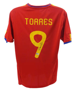 Fernando Torres Signed Spain FC Home Soccer Jersey #9 with Beckett COA