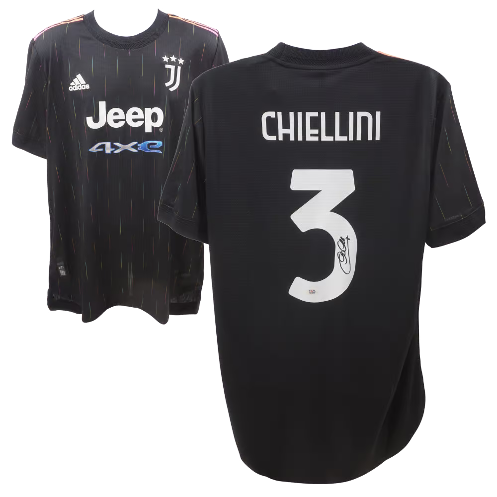 Giorgio Chiellini Signed Juventus FC Soccer Jersey #3 with PSA COA