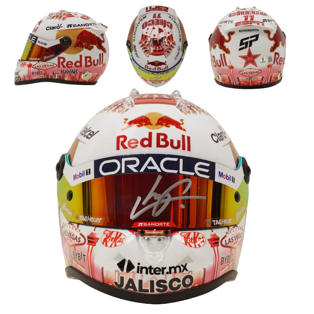 Sergio Perez Signed 2023 Las Vegas F1 RedBull Helmet 1:2 Scale with Beckett COA