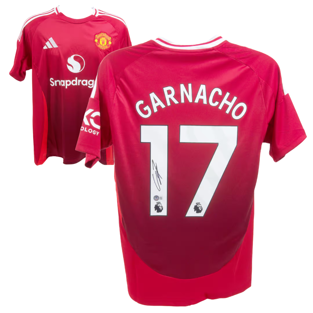 Alejandro Garnacho Signed Manchester Utd Home Soccer Jersey #17 with Beckett COA