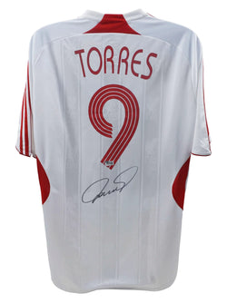 Fernando Torres Signed Liverpool FC Away Soccer Jersey #9 with Beckett COA