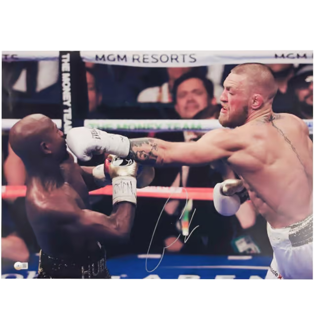 Conor McGregor Signed Boxing vs Mayweather Print Size 16″ x 20″ with Beckett COA