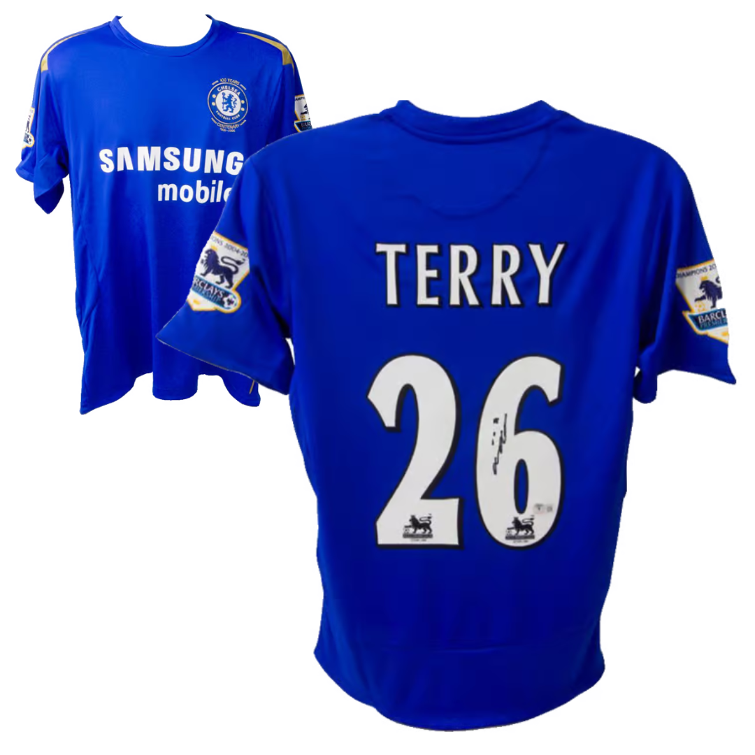 John Terry Signed Chelsea FC Home Soccer Jersey #26 with Beckett COA