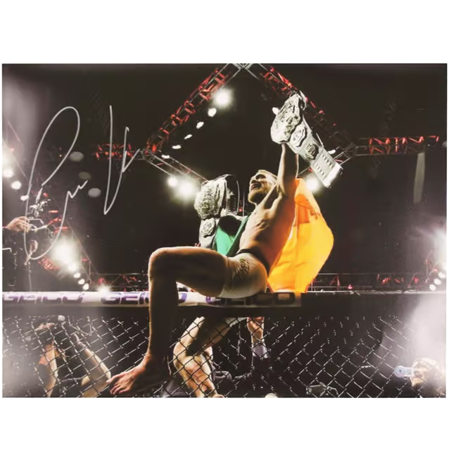 Conor McGregor Signed UFC Fighting Print Size 16″ x 20″ with Beckett COA