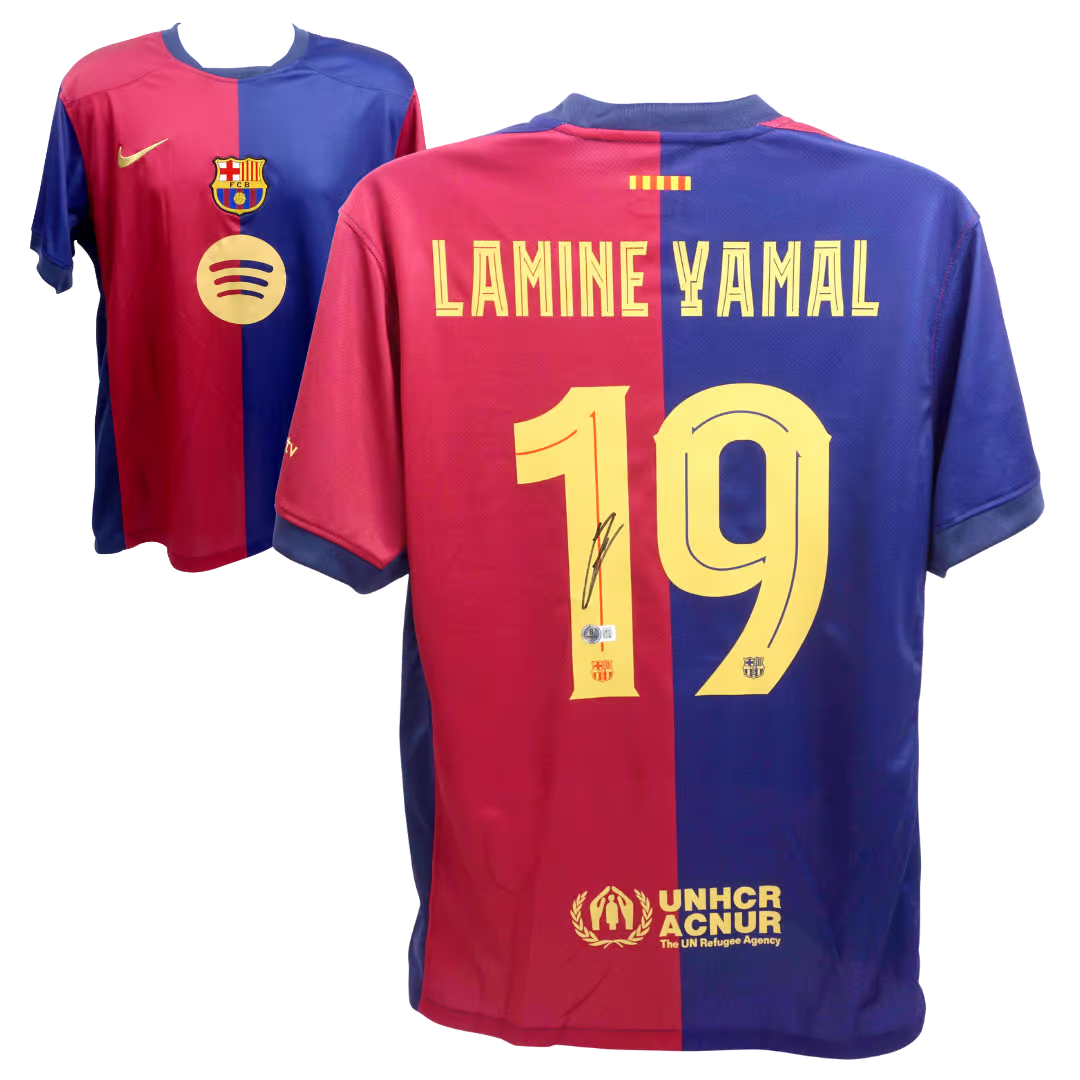 Lamine Yamal Signed FC Barcelona Home Soccer Jersey #19 with Beckett COA