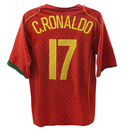 Cristiano Ronaldo Signed Portugal Home Soccer Jersey #17 with Beckett LOA