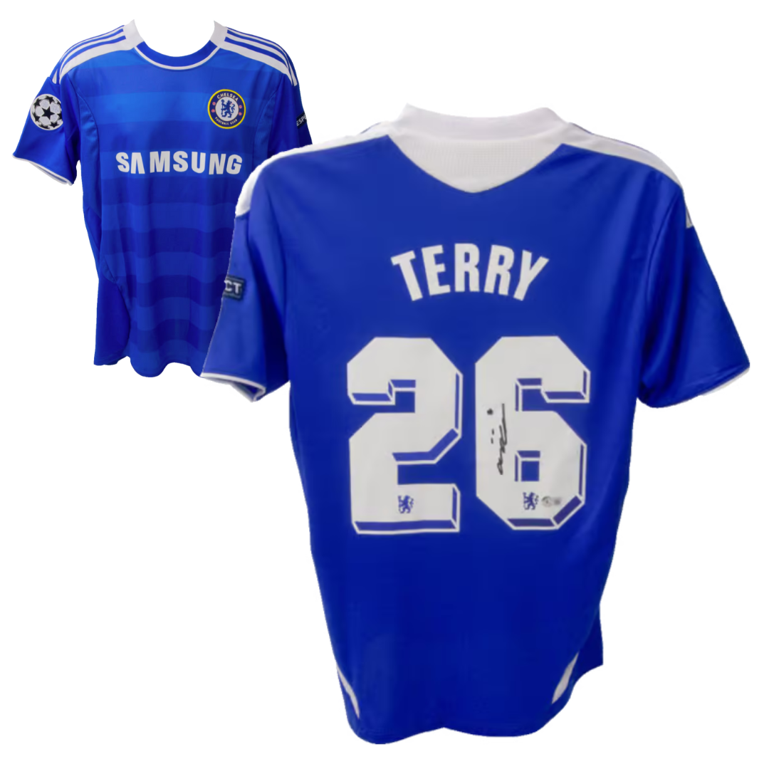 John Terry Signed Chelsea FC Champions League Soccer Jersey #26 with Beckett COA