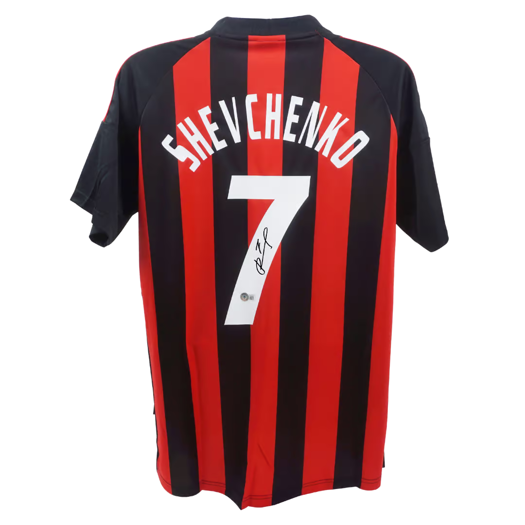 Andriy Shevchenko Signed AC Milan Home Soccer Jersey #7 with Beckett COA