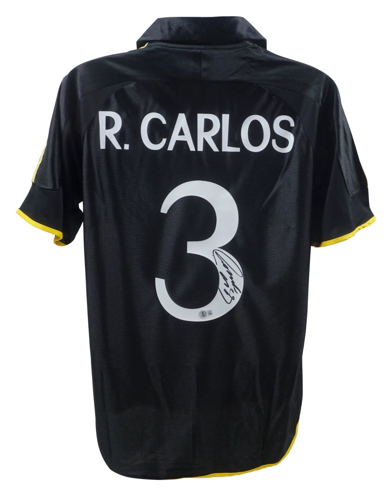 Roberto Carlos Signed Real Madrid FC Away Soccer Jersey #3 with Beckett Witness