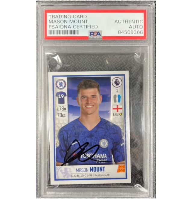 Mason Mount Signed 2020 Panini Premier League Sticker – PSA Authentic