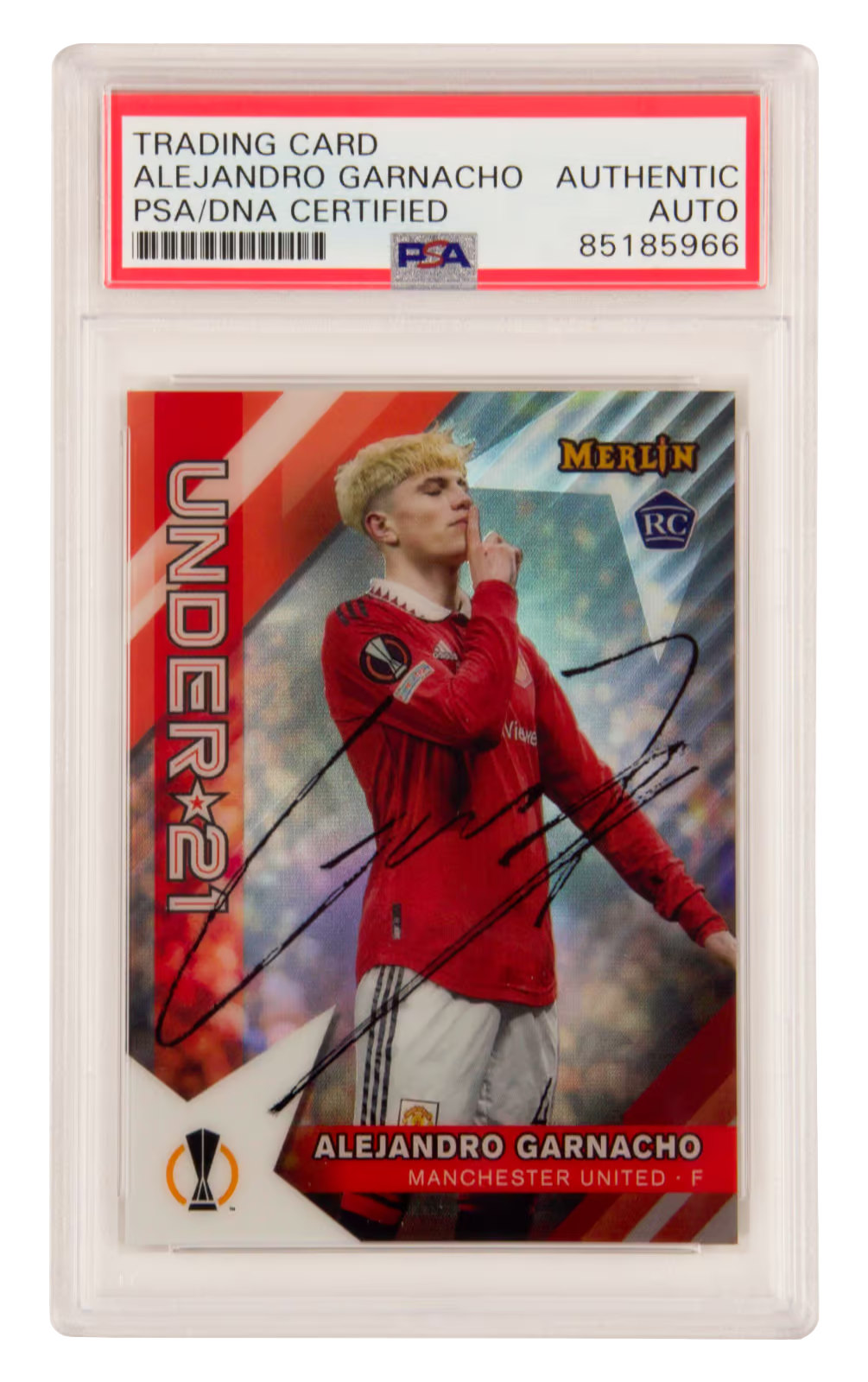 Alejandro Garnacho Signed 2022 Topps Merlin Chrome Rookie Card – PSA Authentic