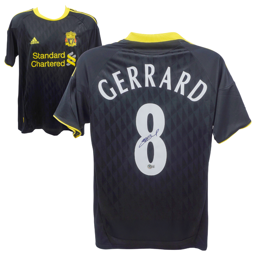 Steven Gerrard Signed Liverpool FC Away Soccer Jersey #8 with Beckett COA