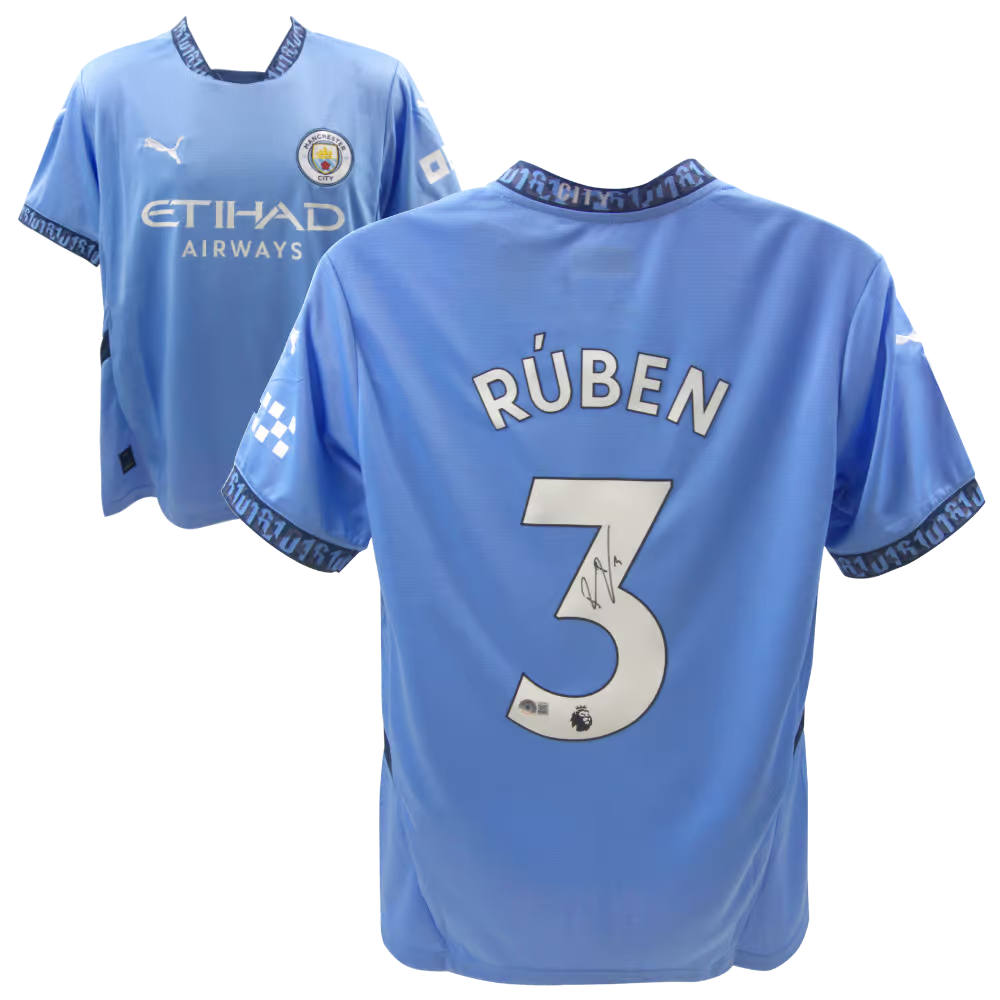 Ruben Dias Signed Manchester City Home Soccer Jersey #3 with Beckett COA