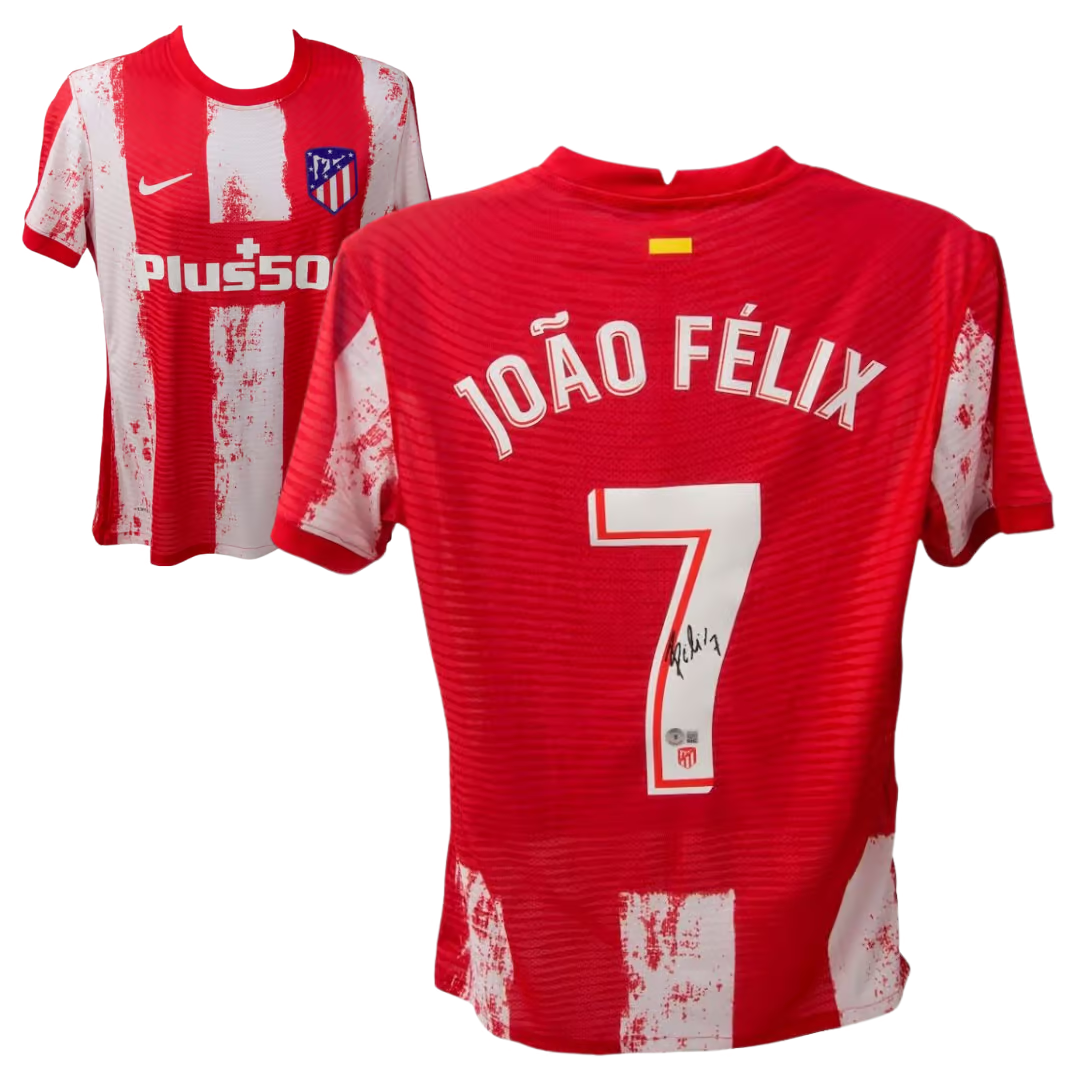 Joao Felix Signed Atletico Madrid Home Soccer Jersey #7 with Beckett COA