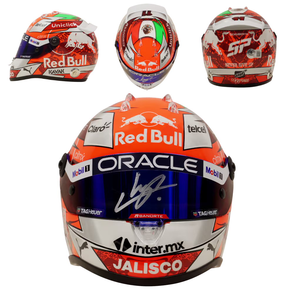 Sergio Perez Signed 2022 Austria F1 RedBull Helmet 1:2 Scale with Beckett COA