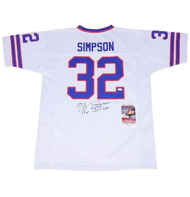 O.J. Simpson Signed Buffalo Bills Football Jersey Inscribed The Juice with JSA