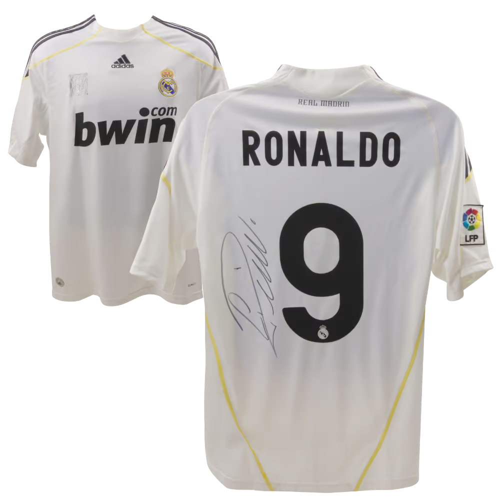 Cristiano Ronaldo Signed Real Madrid FC Home Soccer Jersey #9 with Beckett LOA