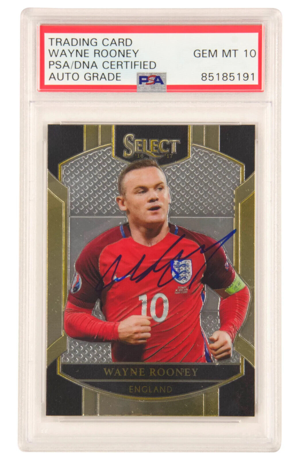 Wayne Rooney Signed 2016-17 Panini Select Soccer #17 – PSA 10 Autograph