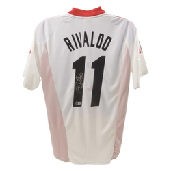 Rivaldo Signed AC Milan Away Soccer Jersey #11 with Beckett Witness