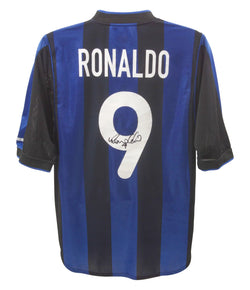 Ronaldo Nazario Signed Inter Milan Home Soccer Jersey #9 with Beckett COA