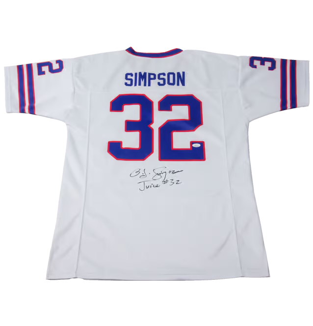 O.J. Simpson Signed Buffalo Bills Football Jersey Inscribed Juice #32 with JSA