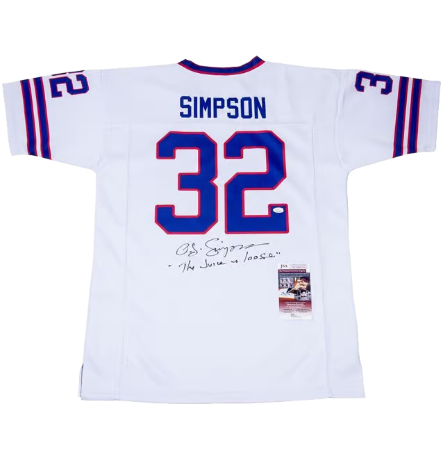 O.J. Simpson Signed Buffalo Bills Football Jersey Inscribed Juice Loose with JSA