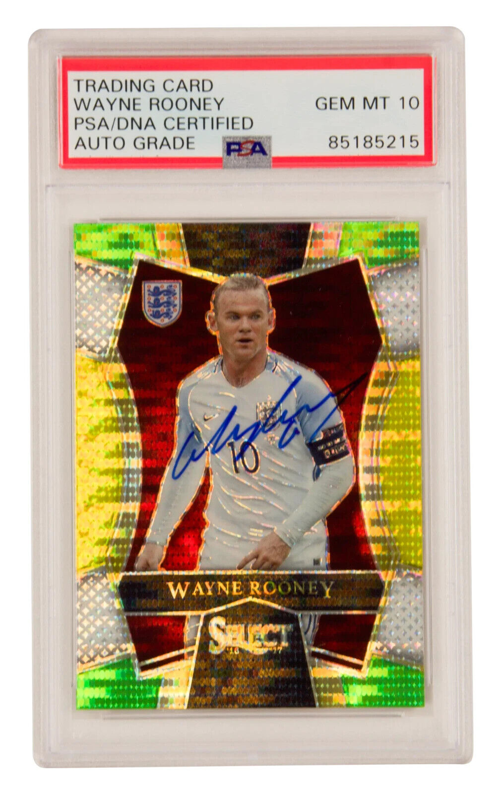 Wayne Rooney Signed 2016-17 Panini Select Soccer Prizm #169 – PSA 10 Autograph