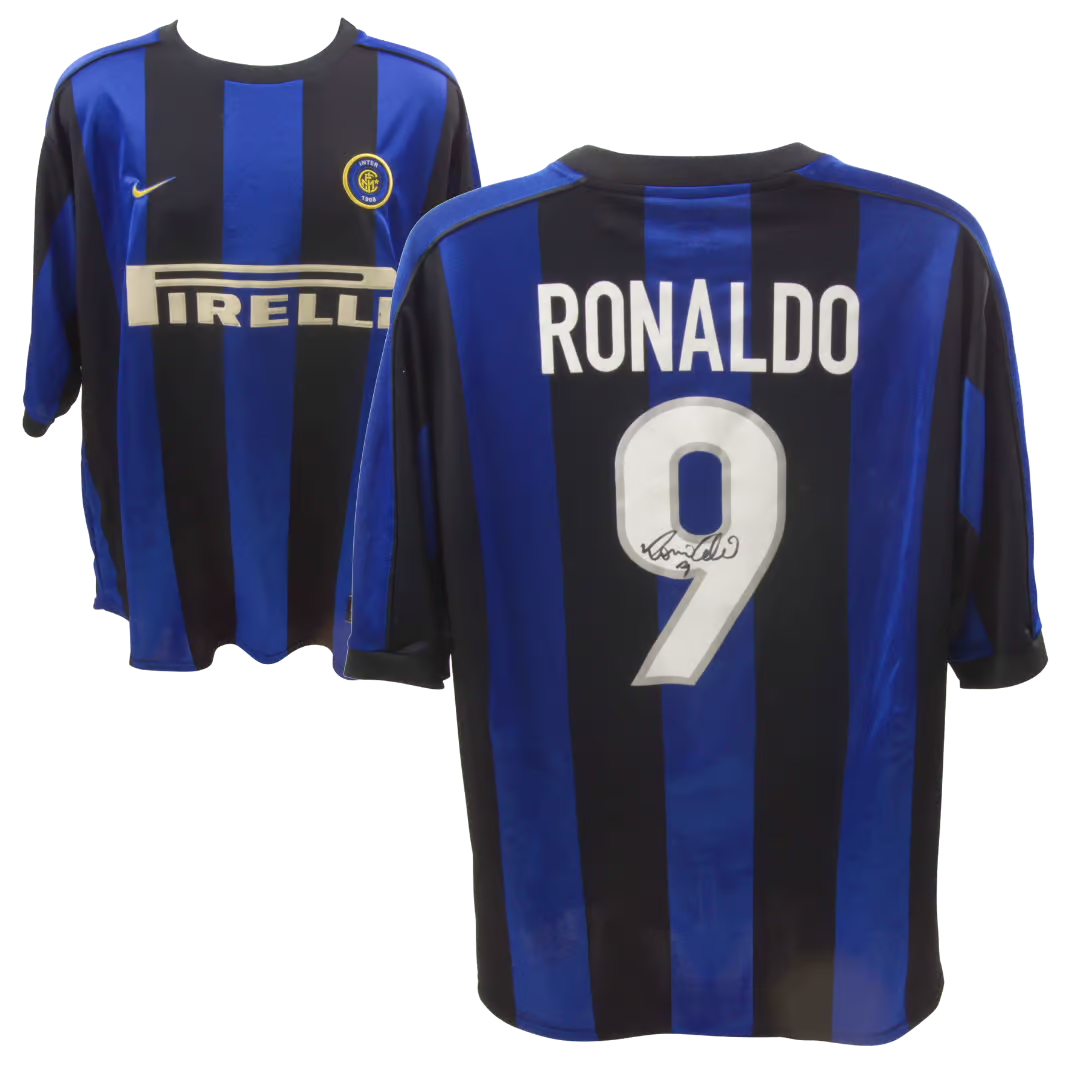 Ronaldo Nazario Signed Inter Milan Home Soccer Jersey #9 with Beckett COA